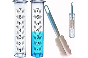 JMBay rain Gauge Replacement Tube Glass, 7 inch Glass rain Gauge Replacement Tube with Lip, rain Gauge Tube Outdoor for Yard Garden, with Clean Tube Brush, Best Rated,2 Packs