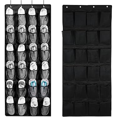 Over De Deur Schoenen Organizer, Hangende Schoenen Organizer Met 24 Mesh Grote Zakken Deur Schoenenrek Organizer Voor Mannen Vrouwen Kinderen Hangende Schoenen Opbergzak