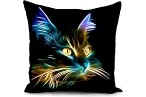 HUASHUZI cuscino gatto nero federe cuscini divano 40 x 40 cm gatto regalo donna copricuscini fodera cuscino decorativi soggiorno camera da letto accessori
