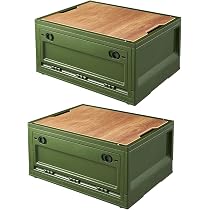 Tuevob Contenitore Pieghevole Con Coperchio 30L – Impilabile In Plastica E MDF – Organizer Multiuso Per Casa, Auto, Picnic E Giocattoli
