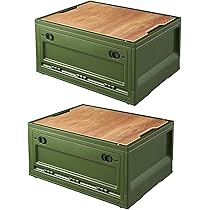 Tuevob Contenitore Pieghevole Con Coperchio 30L – Impilabile In Plastica E MDF – Organizer Multiuso Per Casa, Auto, Picnic E Giocattoli