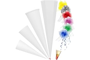 alles-meine.de GmbH stabile Spitze - aus Kunststoff - verschiedenes Zubehör frei wählbar - passend für Schultüte - Rohling - WEIß - 35/50 / 70/85 / 100 cm - OHNE Tüll Abschlu..