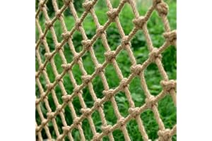 BZPOVB Jute Hemp Rope Nets for Safety and Decorative,Rope Ladder for Kids and Pet,Versatile Rope Net,Tree House Climbing Child Safety Stair Balcony Railing Prote(Size:0.5mx3m(1.6x9.8ft),Color:Diamond Mesh)
