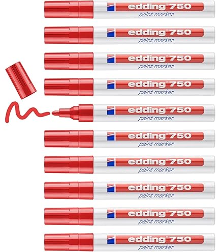 edding 780 glanslakmarker - wit - 2 verfstiften - extra fijne punt 0,8 mm - verfpen voor glas, stenen, hout, plastic, papier - waterproof, hoge dekking