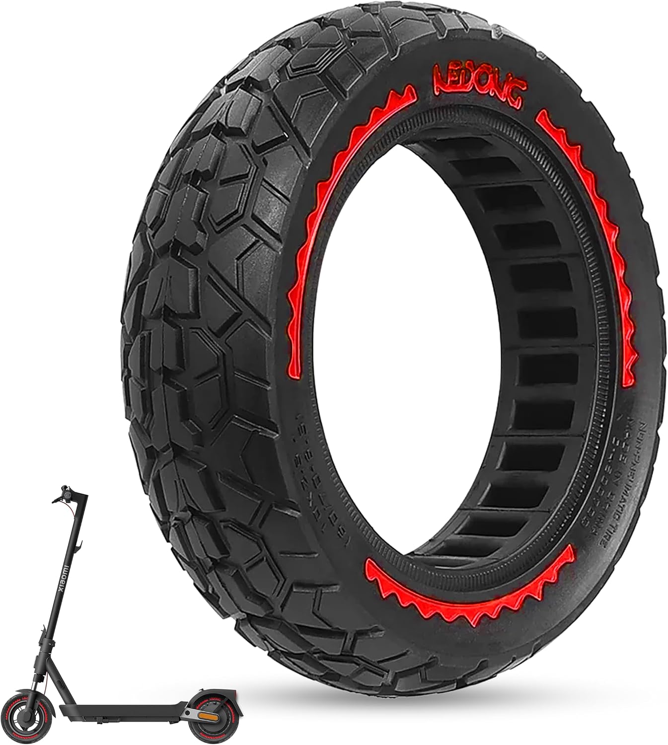 ANSENI Rueda Maciza 60/70-6.5,Neumatico 10 pulgadas 10x2.50-6.5, Rueda Antipinchazo para Patinete Eléctrico Segway Ninebot E3 E,Ninebot Max G30/G30D, Xiaomi 5/5 Pro/5 Max,Smartgyro K2 (1 Rueda)