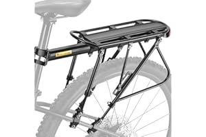 West Biking Aluminum Alloy Mountain Bike Rear Rack - 100KG Load Capacity, Adjustable, Quick Release