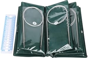 Aeelike Circular Knitting Needles 80cm, Metal Circular Needles Set with Case and Needle Gauge, 32 inch Long Fixed Cable Round Needles for Knitting Jumper Blanket Magic Loop