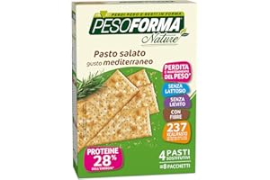 Pesoforma Nature Cracker Pasto Mediterraneo, 4 Pasti Sostitutivi Dimagranti, 100% Vegetale, 8 X 30 G