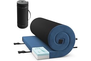 GOPLUS Matelas de Camping Portable en Mousse à Mémoire de Forme, Matelas de Couchage Pliable Enroulable avec Sac de Voyage, pour Camping, Voiture, Camion