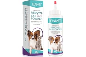 ZIXAOK Nettoyant pour Oreilles de Chien – Poudre d'oreille pour Animaux de Compagnie, Traitement des infections d'oreille de Chien, Prend en Charge Les Oreilles sujettes aux infections