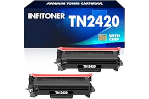 INFITONER TN2420 Toner Cartridge for Brother HL-L2350DW Toner TN-2420 TN2410 TN-2410 MFC-L2710DW MFC-L2710DN HL L2350DW HL-L2310D DCP-L2530DW MFC-L2750DW DCP-L2510D MFC-L2730DW DCP-L2550DN HL-L2375DW Ink 2-Pack