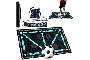 Fotbollsmatta träning barn och vuxna 60 x 90 cm, fotbollsmatta med justerbar rem och bärkasse, halkfri sparkmatta för bollkontroll I träningsmatta fotboll av kiselgur