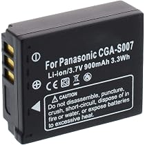 Batterie CGA-S007 CGR-S007 DMW-BCD10 pour Panasonic Lumix DMC-TZ5, Lumix DMC -TZ5, Lumix DMC-TZ3