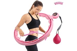 LINGDA Hula Hoop Reifen,Smart Hula Hoop,mit Smarten Zähler,mit Gewichtsball,und 16 Abnehmbarer verstellbare Glieder,mit Maßband Hula Hoop,Fitness, Abnehmen