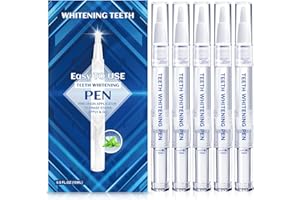 QUNLER Teeth Whitening Gel, Teeth Whitening Pen Set (5 Pens) – No Sensitivity, Effective Stain Remover Gel, Travel-Friendly Tooth Whitening Solution for a Brighter Smile – Ultimate Teeth Whitening Kit