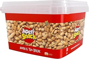 APERI SNACK Aperisnack® - AP04.001.24 – Arachidi Tostate e Salate Secchiello Large da 2 kg Pratico secchiello salva freschezza.