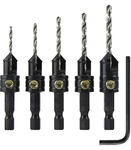 Snappy Tools 1/2" X 1" 3-Flute Flat Bottom Counterbore – TiN Coated Twist Drill, 1/4" Hex Shank, For Lag Screws & Bolts