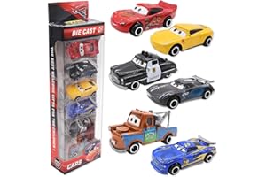 ZGCXRTO Cars Macchinine, Cars Giocattoli, 6 Pezzi Mini Macchinine per Bambini, Veicoli Giocattolo Modello Auto Torta Toppers per Ragazza e Ragazzo Decorazione di Torte Auto