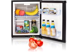 Techomey Nevera 12V/220V 30L, Camper con Cerradura, para Caravana, Furgoneta, Hotel, 0-10℃, Silencioso, Negro