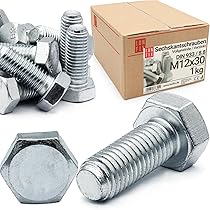 30x Sechskantschrauben M8x60mm 8.8 - DIN 933 Vollgewinde Schrauben Set