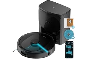 Cecotec Robot Aspirador Conga 9990 AI Spin Revolution Supreme Home, 10.000 Pa, Navegación láser, Base de Autovaciado, Inteligencia Artificial, Evita Objetos, Control App, 240 min Autonomía