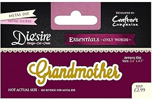 Crafter's Companion Diesire-Essentials Only Words-Grandmother, Metal, 6.3 x 9.7 x 0.1 cm