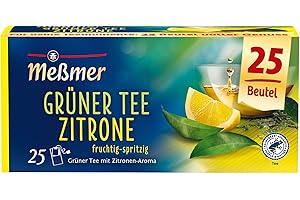 ‎MEßMER Meßmer Grüner Tee Zitrone I 25 Teebeutel I Vegan I Glutenfrei I Laktosefrei