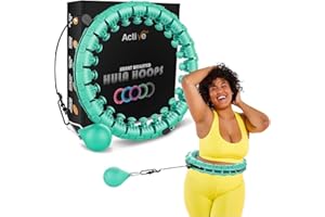 K-Mart Smart Hula Ring Hoops, Weighted Hula Circle 24 Detachable Fitness Ring with 360 Degree Auto-Spinning Ball Gymnastics, Massage, Adult Fitness for Weight Loss