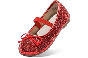 DREAM PAIRS Kids Girls Ballerinas Sparkling and Comfortable Flat Shoes for Girls to Slip On Ballerina Princess Belle_01-1