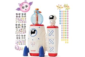 Masroo DIY Space Magic Balloon Craft Kit, Sticker Decorated Balloons Toy for Kids, Rocket Air Pump Fun with Balloon Monster Pals, DIY Creative Activity, Birthday Gifts for Girls Boys Ages 3+