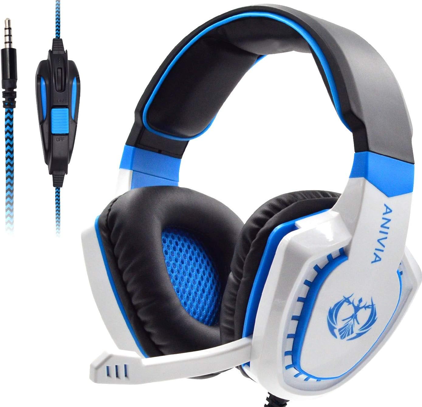 Sades Wired PS4 Xbox one Headset, Sades SA920 Xbox One Headset Over Ear Gaming Headphones with Microphone for PS4 / PC/Cell Phones- Black White