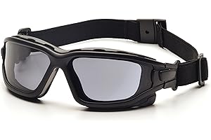 PYRAMEX I-Force Sporty Dual Pane Anti-Fog Goggle, Black Frame/Clear Anti-Fog Lens