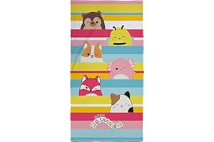 Squishmallows Official Kids Towel | Super Soft Feel, Stripes Design | Perfect The Home, Bath, Beach & Swimming Pool | One Size 70cm x 140cm