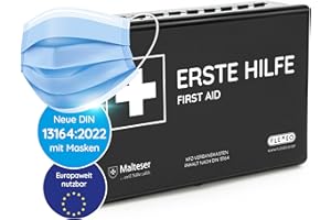 FLEXEO samochodowa apteczka pierwszej pomocy DIN 13164 | apteczka samochodowa | apteczka motocyklowa | apteczka samochodowa | czarna