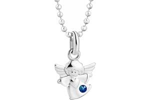 butterfly Kinderkette Mädchen Silberkette Silber 925 Swarovski Elements Engel-Anhänger Schutzengel blau längen-verstellbar Öko-Verpackung Kinder Geschenk Schmuck