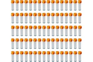 HUAZIZ 80 Piezas Tubo de Muestras, Tubos de Ensayo Congelados, Tubos de Ensayo de Plástico con Orange Tapa y Marcas Graduadas, para Laboratorio, 5ml