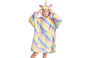 Piefry Felpa con Cappuccio Unicorno per Ragazze, Unicorno Felpa con Cappuccio Oversize per Bambini