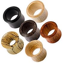 TBOSEN 10 Paar Ohr Tunnel Aus Stein & Holz - Double Flare Plugs 0g Bis 16mm