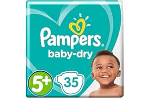 Pampers Baby Dry Nappies Size 5+, Pack of 35