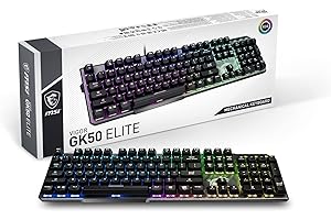 MSI Vigor GK50 Elite Box White Tastiera Gaming Meccanica AZERTY FR, Switches Clicky, Ergonomici, Finitura Metallo Spazzolato, Base Antiscivolo RGB Tasto Mystic Light, USB 2.0 -Full Size