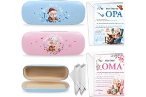 HOWAF Oma und Opa Geschenke, Brillenetui Oma Brillenetui Opa, Brillenetui und Oma Opa, mit Karte Oma Karte Opa, Weihnachtsgeschenke für Oma und Opa, Geburtstag Jahrestag Weihnachten Geschenk