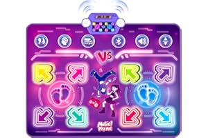 GuKKK Bambini Tappetino da Ballo con 8 LED, Tappeto da Ballo con Bluetooth per 3 4 5 6 7 8+ Anni,Tappetino da Ballo Elettronico,Giocattolo Tappeto Musicale da Ballo,Regali di Natale di Compleanno