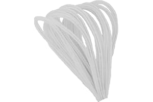 i-mondi® 15 pfeifenreiniger pfeifenputzer bunt zum basteln in weiß 50cm lang Ø 8mm Chenilledraht Biegeplüsch pipe cleaner