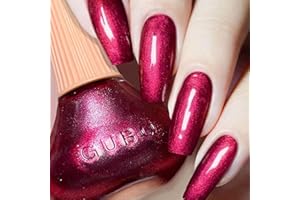 DouborQ Glitter Nail Polish Bright Red Glimmer Long-lasting Sequins Nail Art Varnish (08)