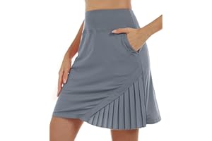 MoFiz Damen Tennisrock Sportlicher mit Shorts Taschen Sommer SkirtRock mit Tunnelzug