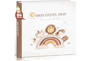 HYGGARTN Babybuch mein erstes Jahr, Babyalbum Erinnerungsbuch für schönsten Momente fürs 1. Lebensjahr, Boho Baby Tagebuch Hochwertig, Geschenk zur Geburt für Mädchen & Jungen Baby Erstausstattung Neugeborene
