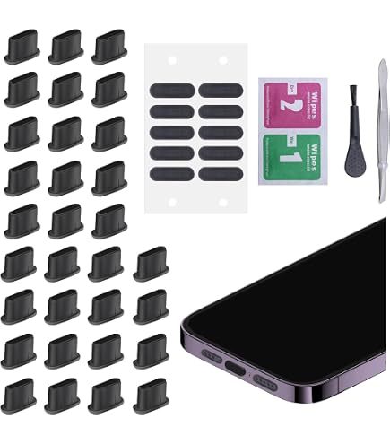 16 Tappi Antipolvere Per Porte Laptop – USB-C, HDMI, RJ45, SD, VGA E Aux – Non Per MacBook