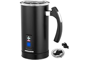 Andrew James Electric Milk Frother 5 in 1 – Electric Milk Steamer, Coffee Frother, Hot Chocolate Maker, Velvetiser Heater Jug, 300ml 500W Non-Stick, Simple One-Touch Operation