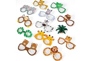 Toyssa Occhiali Festa Tema Animali Giungla Gadget Compleanno Safari Regali Fine Festa Bambino, Gadget Bambini Bambina Accessori per Foto per Compleanno Natale Carnevale