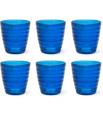 Set 2 Bicchieri Blu Bombay 350 Ml, Quadrati In Vetro Riciclato, Per Cocktail E Acqua, Ecologici - 4